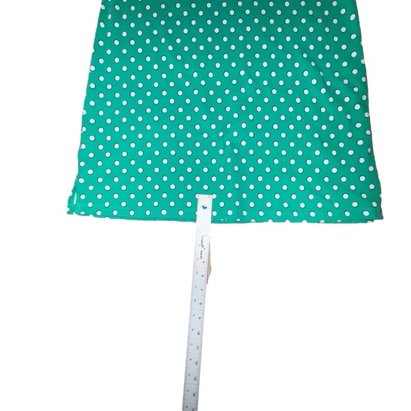 LANDS END Polka Dot Collared Polo Dress - Green/White Medium - Picture 11 of 11